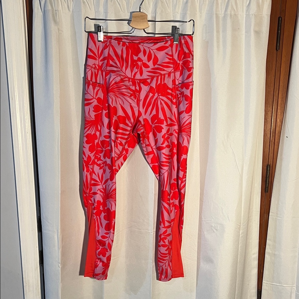 Avia Red Floral Leggings